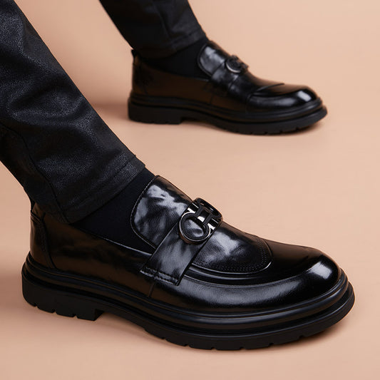 Men's Slip On Male Youth Trendy British Men's Business Leather Shoes