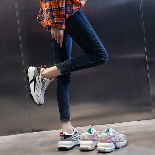 Women's Film Bottom Authentic Clunky Spring Platform Sneakers