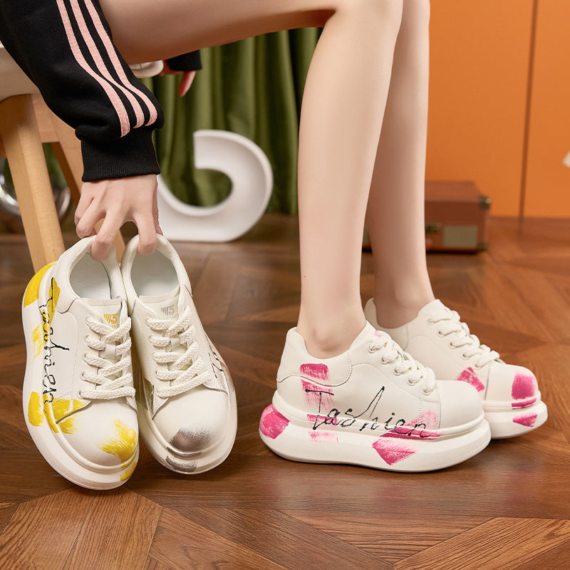 Women's White Spring Trendy Wild Super Popular Iti Women's Casual Shoes