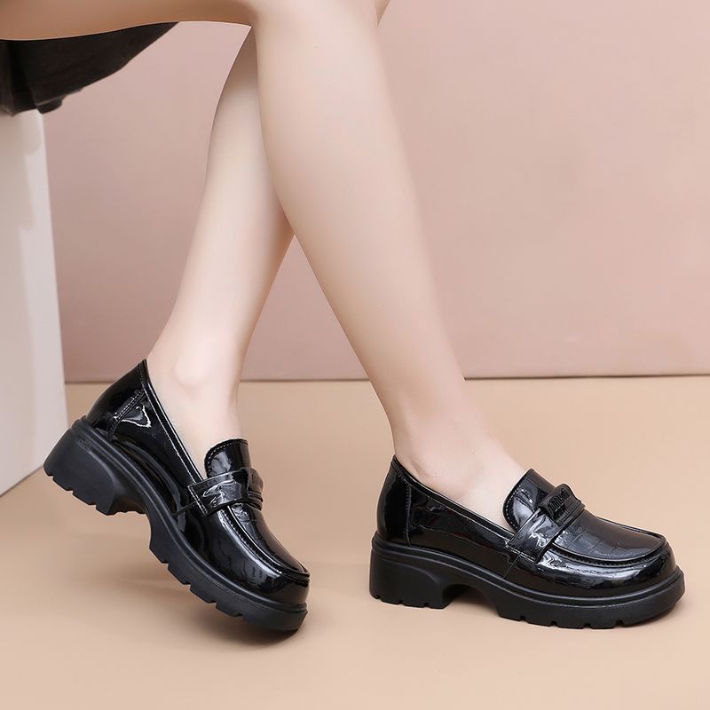 Platform Female Mom British Style Slip-on Pumps Soft Loafers