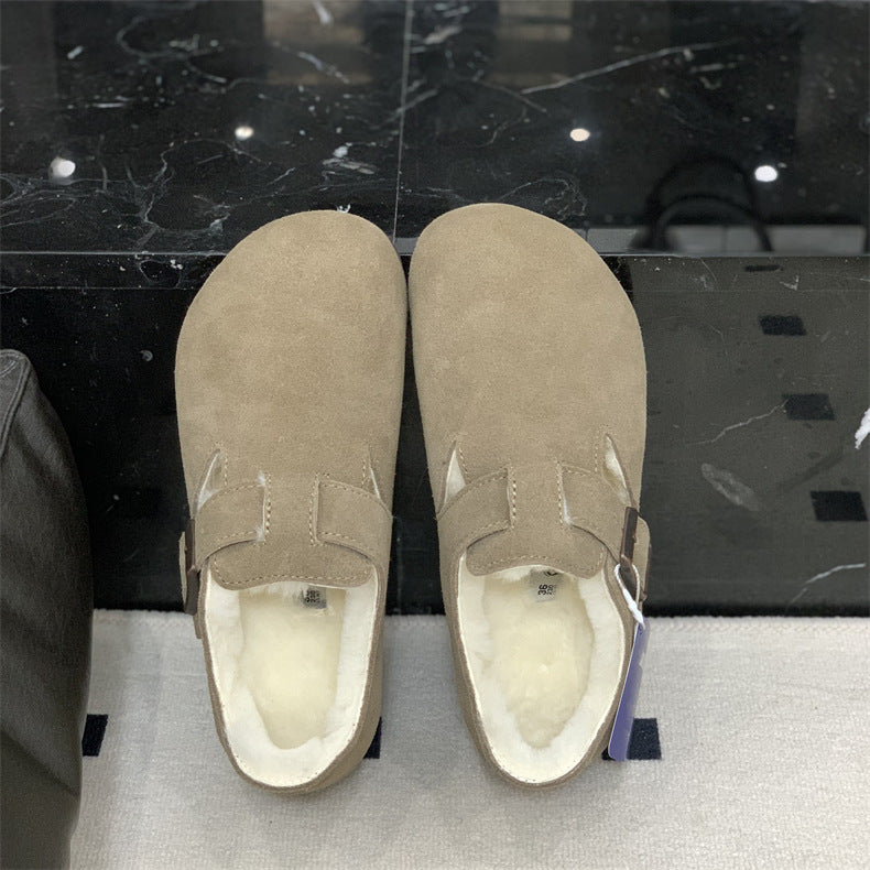 Women's & Men's Slip-on Genuine Wool Lining Warm With Women's Shoes