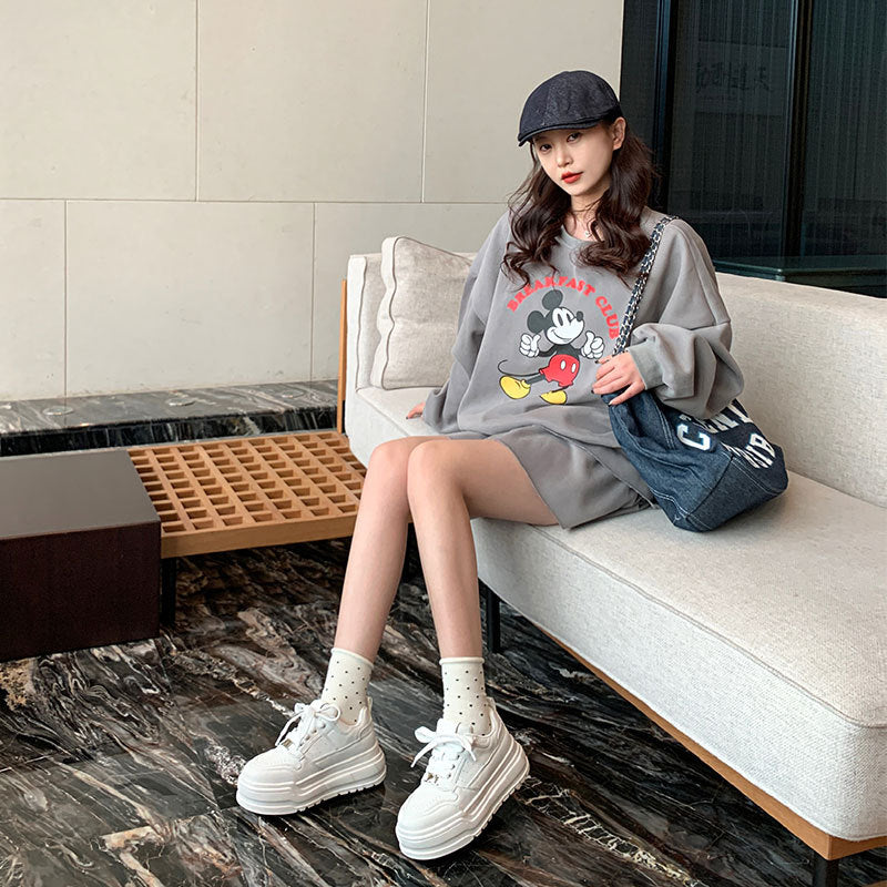 Women's Height Increasing Genuine Platform White Spring Women's Casual Shoes