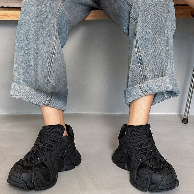 Men's Platform Dad Lightweight Black Versatile Design Men's Sports Shoes