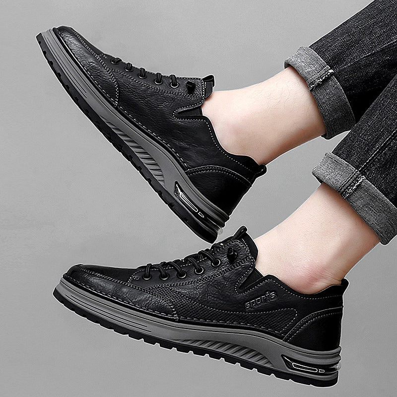 Men's Creative Korean Fashion Trendy Black Casual Shoes