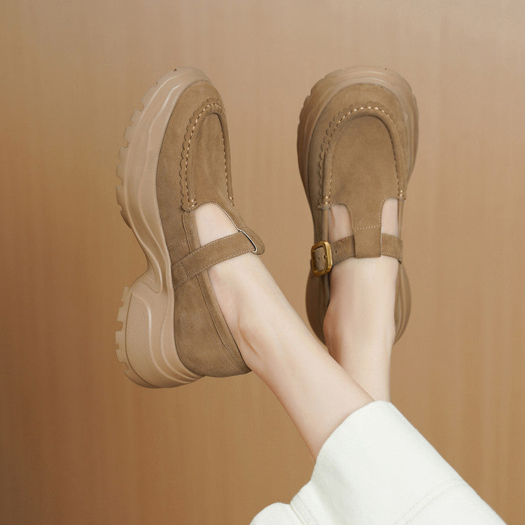 Women's Toe Shallow Mouth Mary Jane Wedge Women's Fashion Shoes