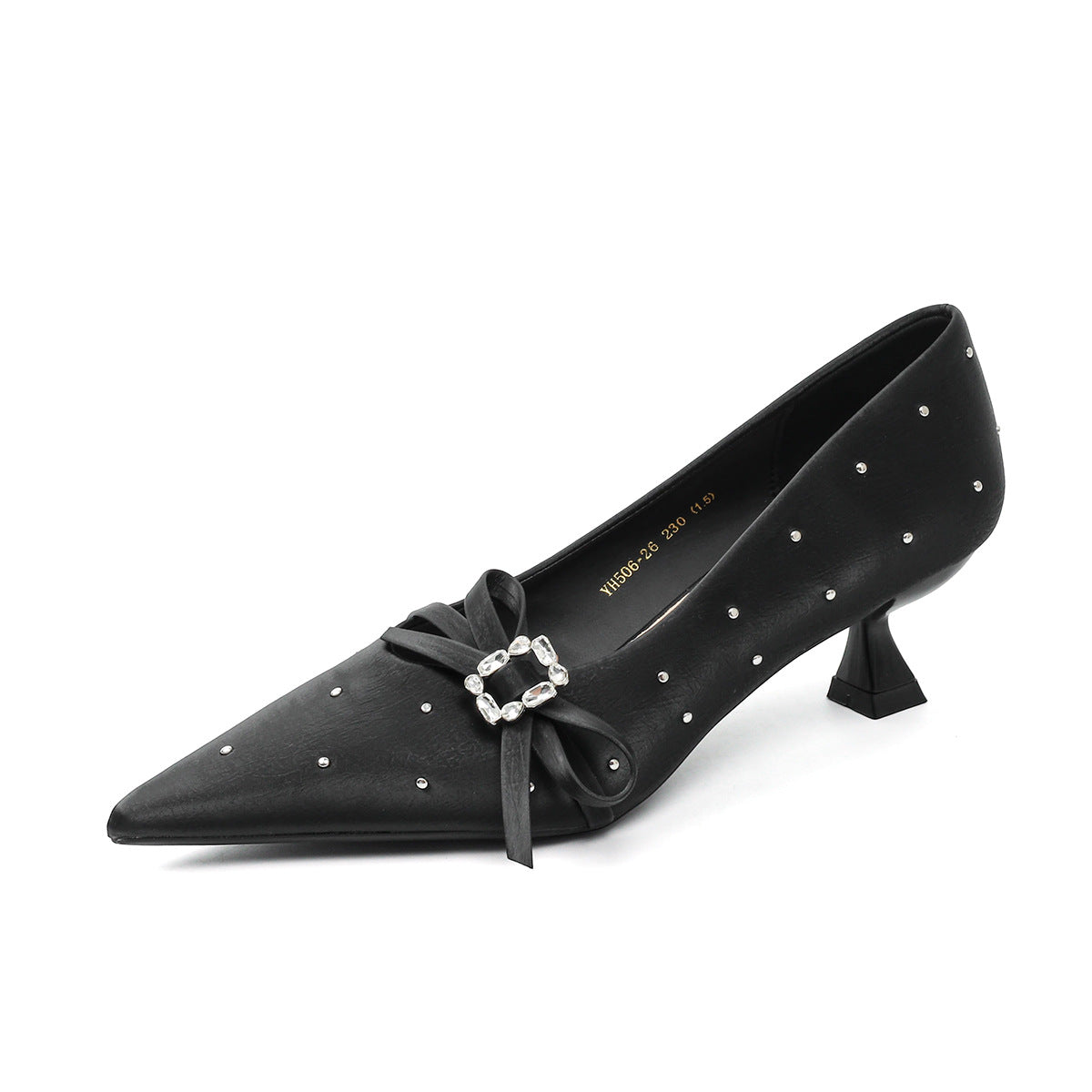 Women's French Style Stiletto Rhinestone Bow White High Women's Fashion Shoes