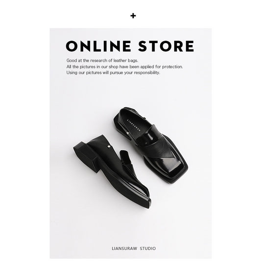 Women's Square Toe Soft Step-on Two Wear Retro Women's Shoes