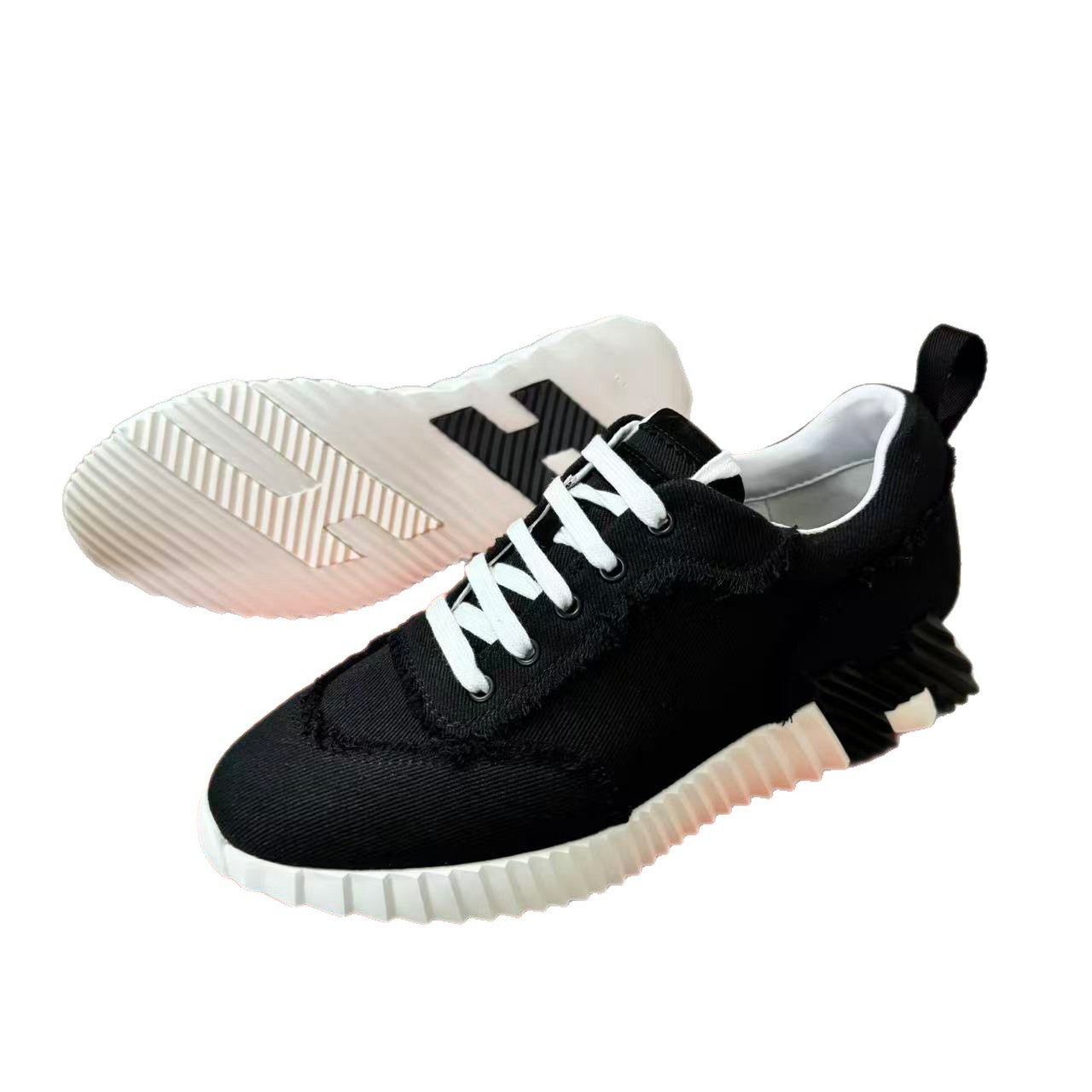 Men's Color Matching Denim Lace Up Breathable Men's Casual Shoes