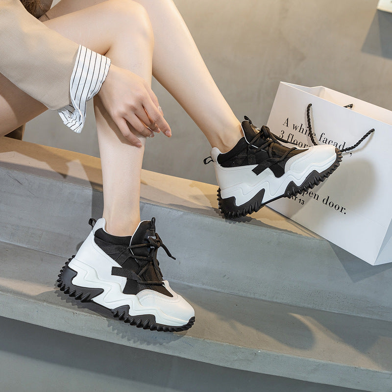 Women's Thick Bottom Breathable White Slim Leg Women's Casual Shoes