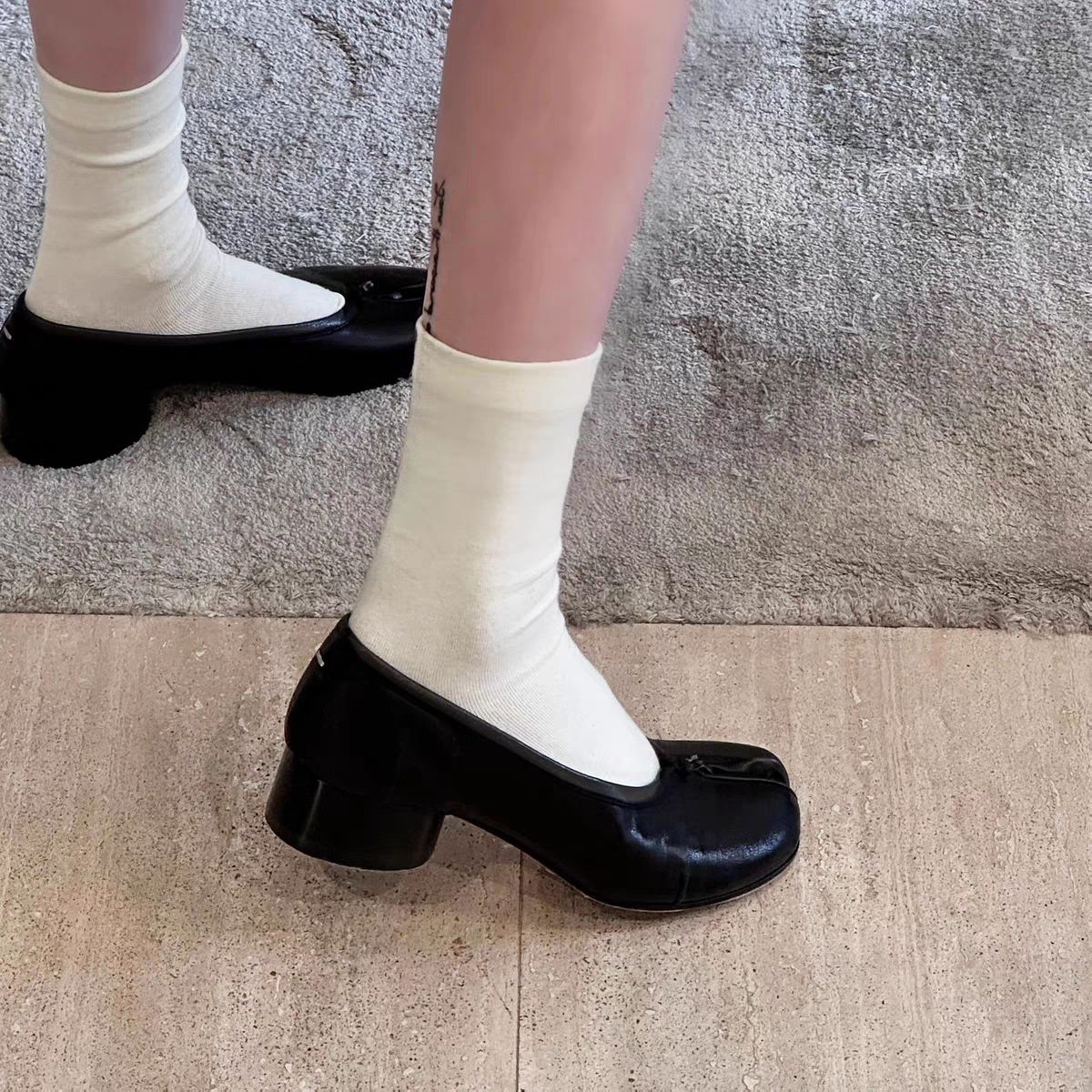 Version Genuine Niche Chunky Low-cut Slip-on Pumps Women's Fashion Shoes