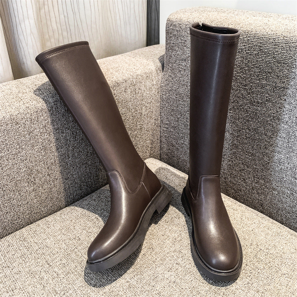Women's Size Flat Bottom Tall Knight Small Women's Leather Boots