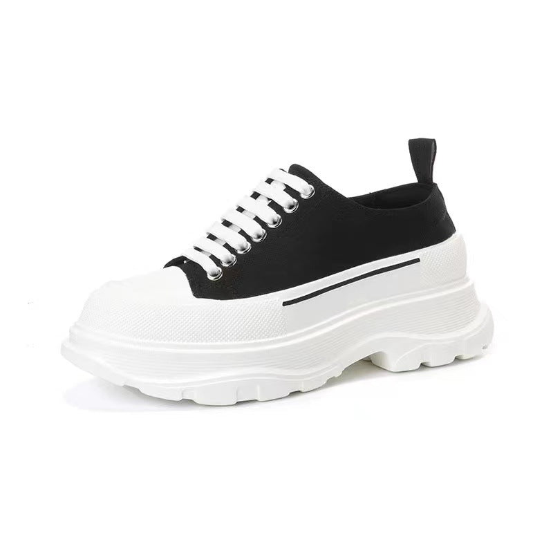 Mcqueen Small Raise The Bottom White Platform Versatile Canvas Shoes