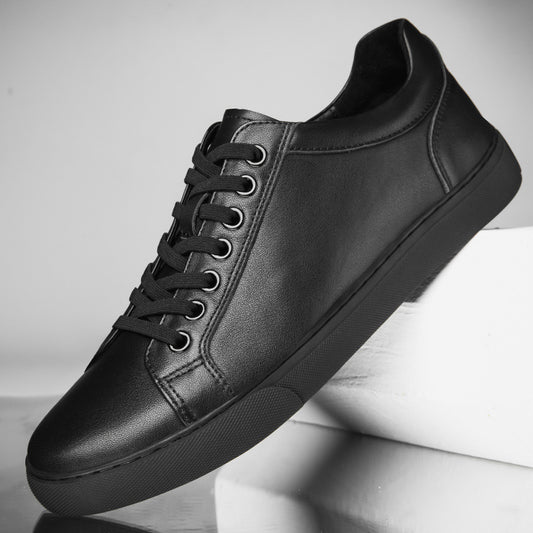 Men's Light Luxury Lace Up Sewing Line Trendy Green Leather Shoes