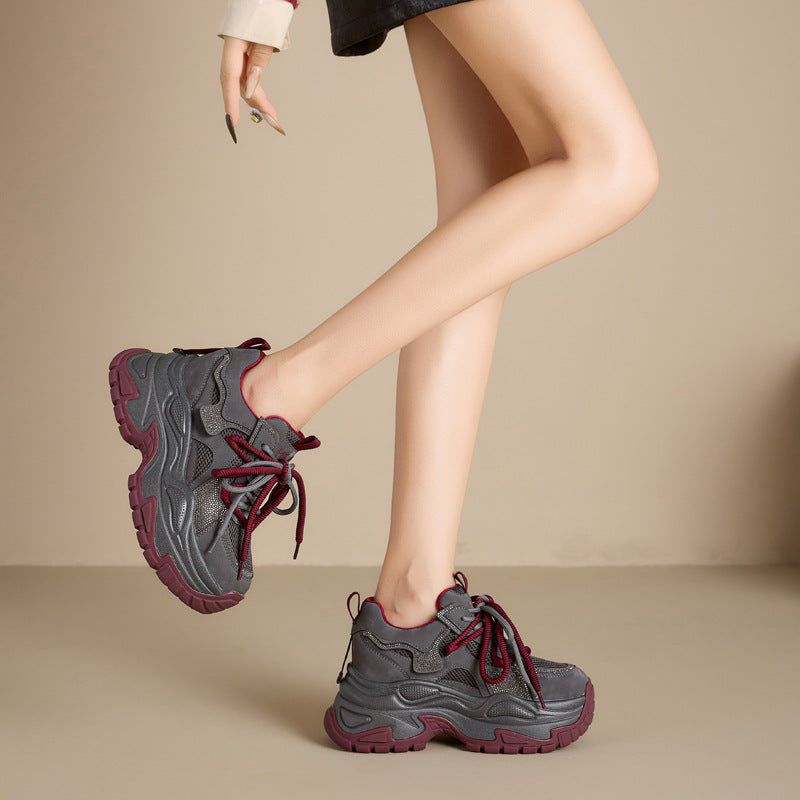 Women's Suction Mold Bottom Dad Small Versatile Sneakers
