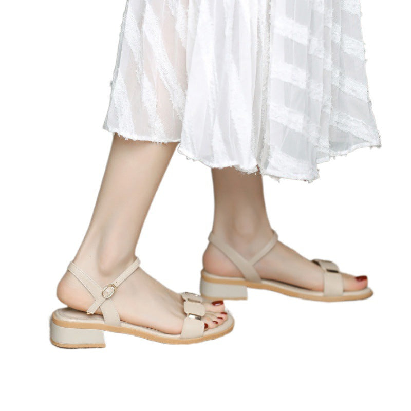 Women's Summer Fashionable Chunky Buckle Lady's Dress Sandals