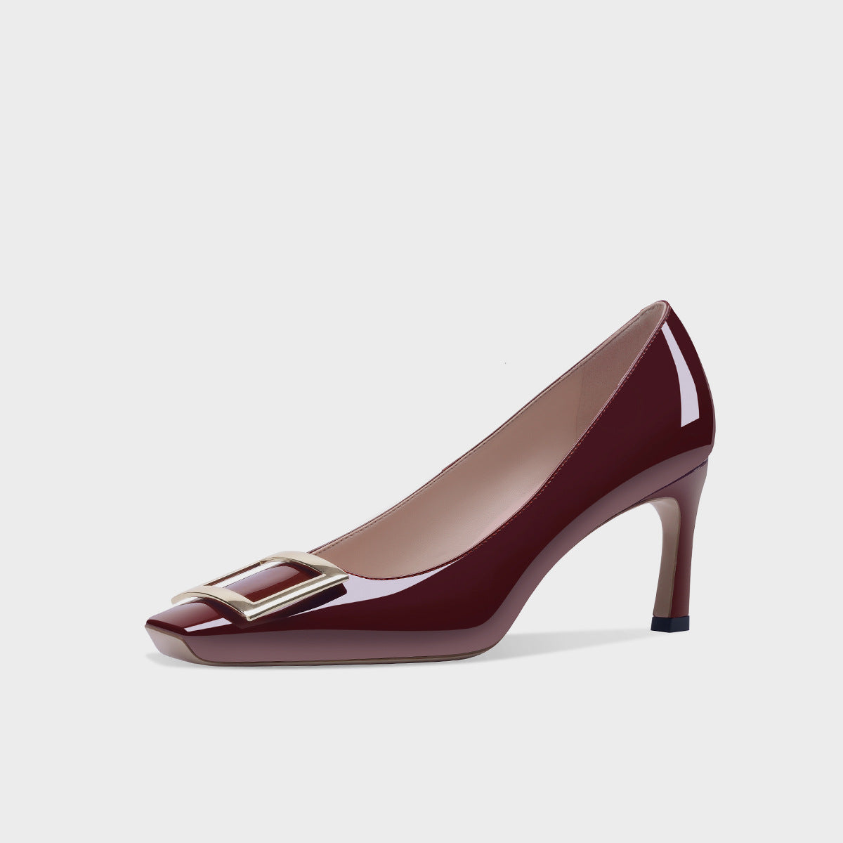 Women's Square Toe Buckle High Metal Workplace Women's Fashion Shoes