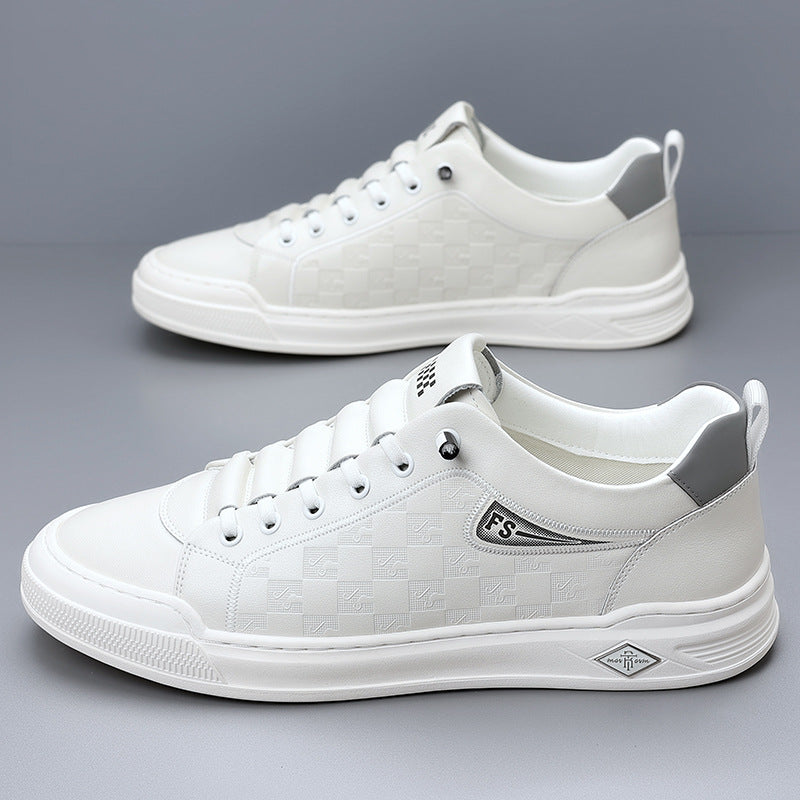 Men's Summer Korean Style Simple White Lightweight Breathable Men's Board Shoes