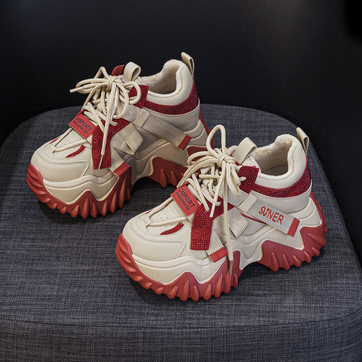 Women's Platform Dad Spring Popular Retro Fashion Height Increasing Women's Casual Shoes