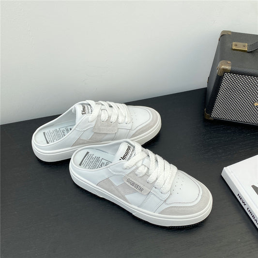 Women's Lace Up Semi Summer Platform White Sandals
