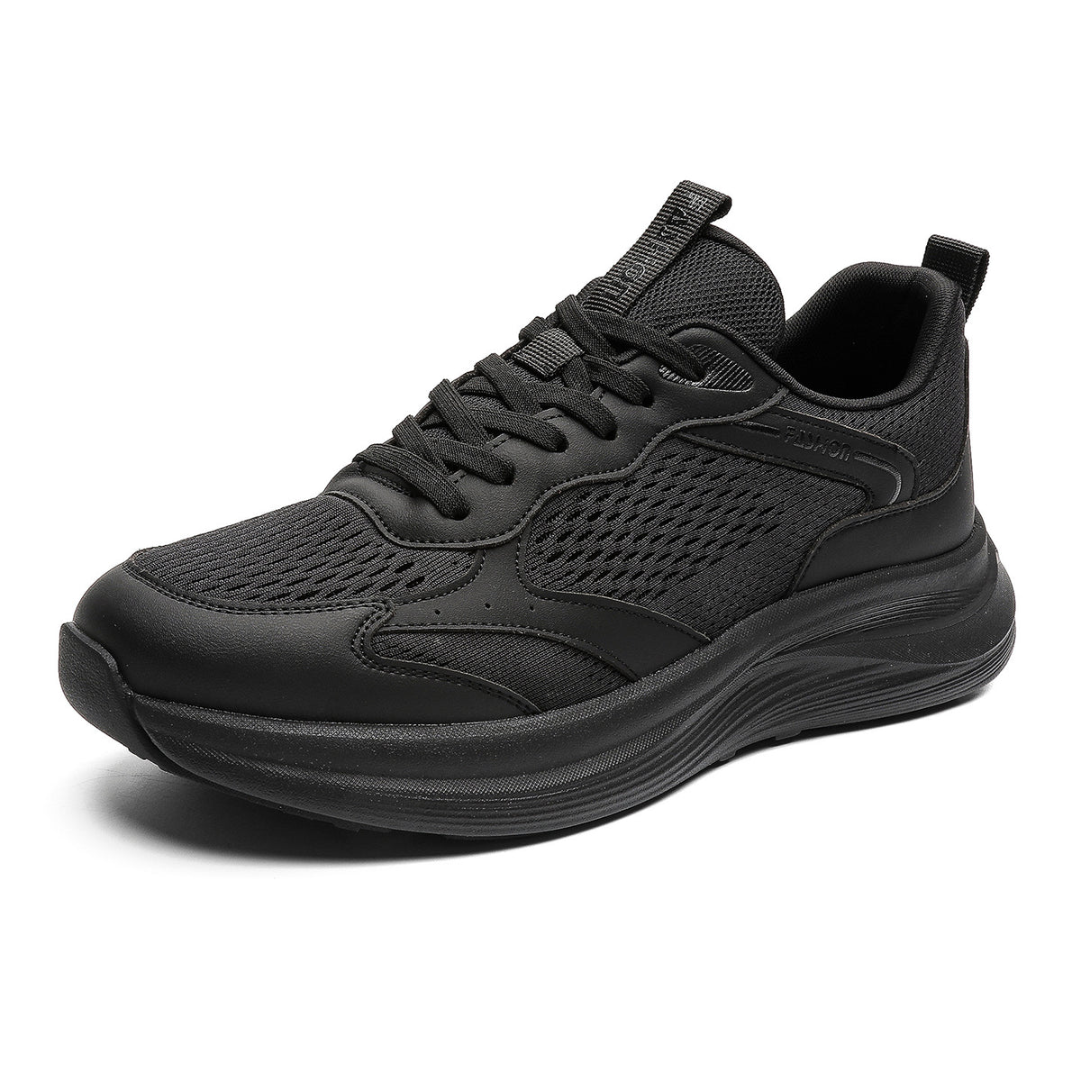 Men's All Black Lightweight Platform Running Minimalist Lightly Sneakers