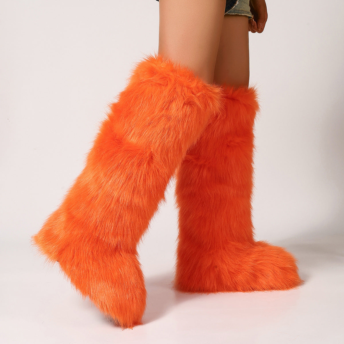 Women's Warm Winter Fur Round Toe Imitation Snow Boots