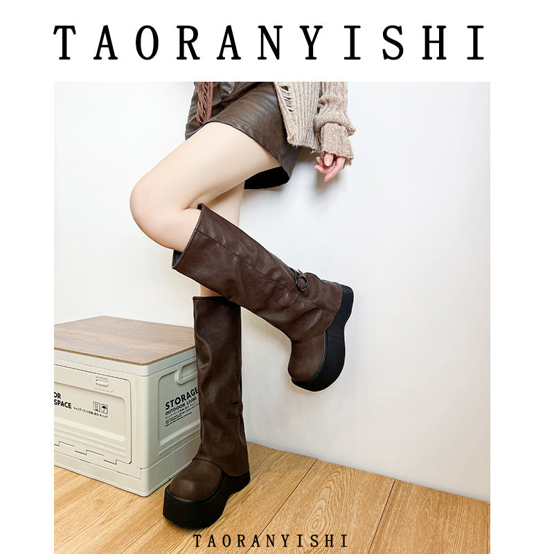 Below The Knee Thick Bottom Niche Design Thin Boots