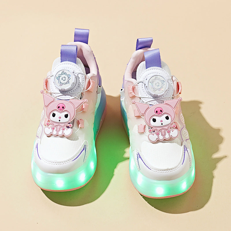 Children's School Pulley Flashing Light Cool The Kid's Sneakers