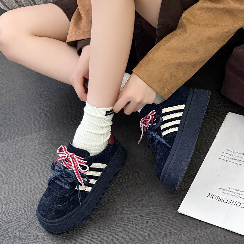 Women's Thick-soled Height Increasing German Training Autumn Frosted Comfortable Sports Women's Casual Shoes