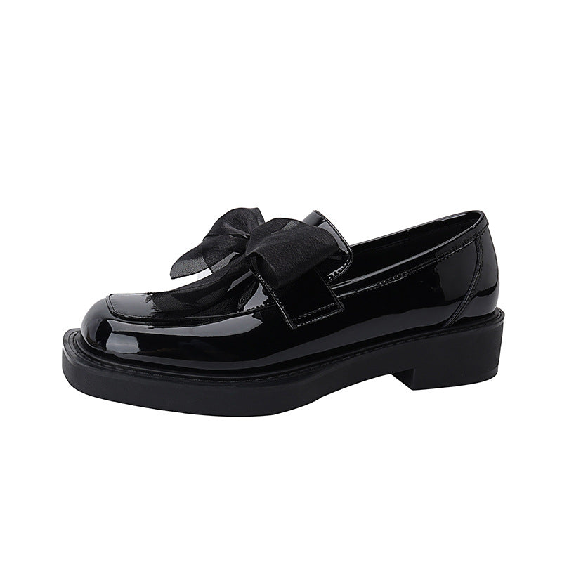 Women's Bow British Autumn Deep Mouth Pumps Loafers