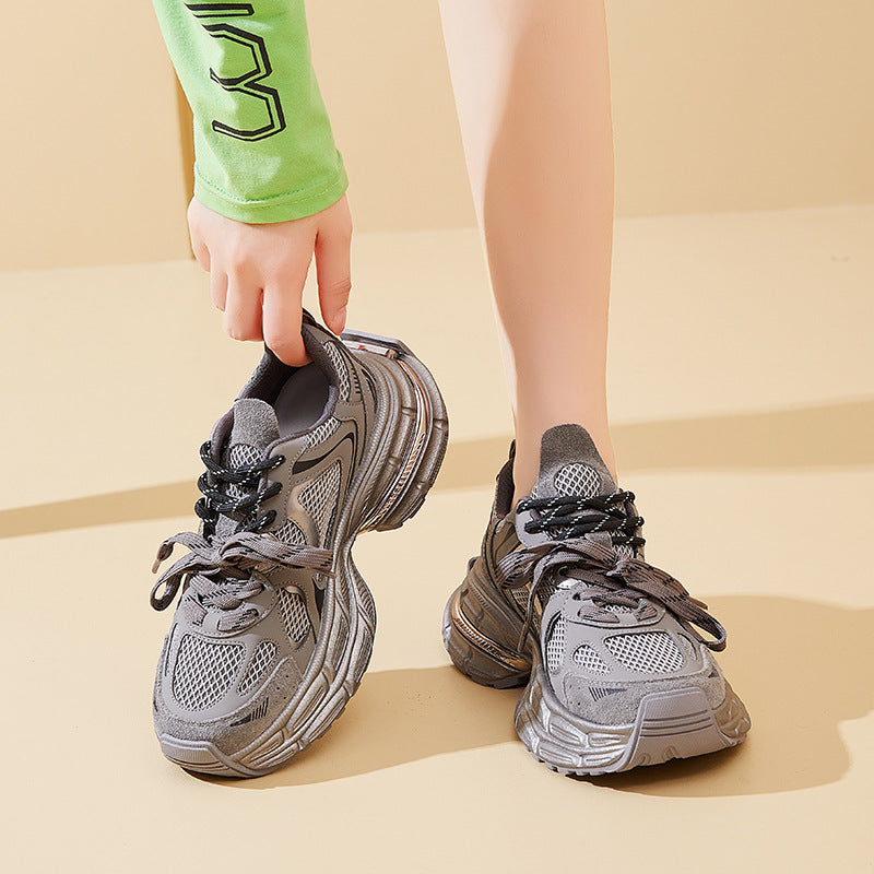 Women's Match Dad Thick Bottom Increased Retro Sneakers