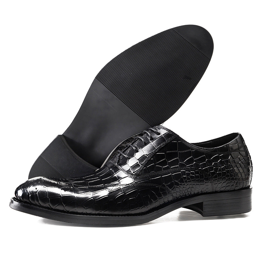 Fashion Men's British Brogue Green Carved Leather Shoes