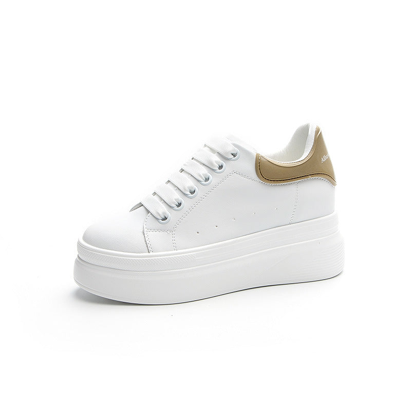 Women's Platform White Spring Small Height Increasing Women's Casual Shoes