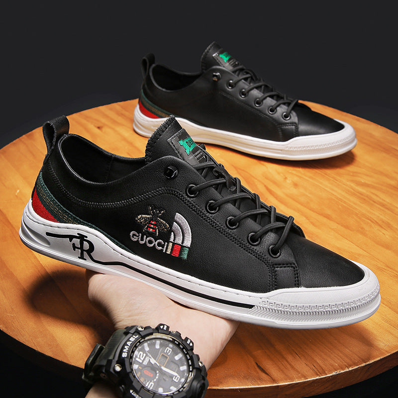 Men's Bee Flagship Store Soft Genuine Slip-on Sneakers