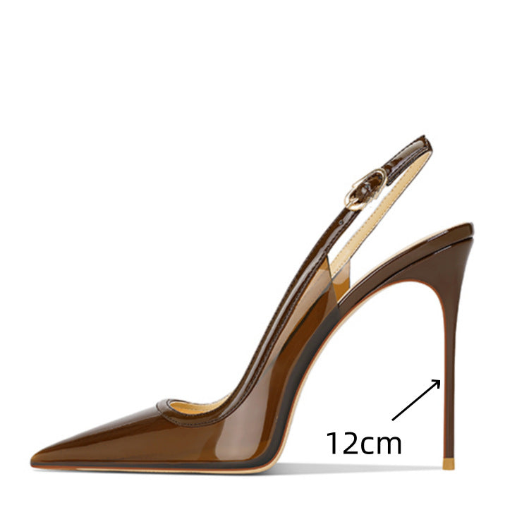 Shallow Mouth Back Strap Side Empty Stiletto Heels