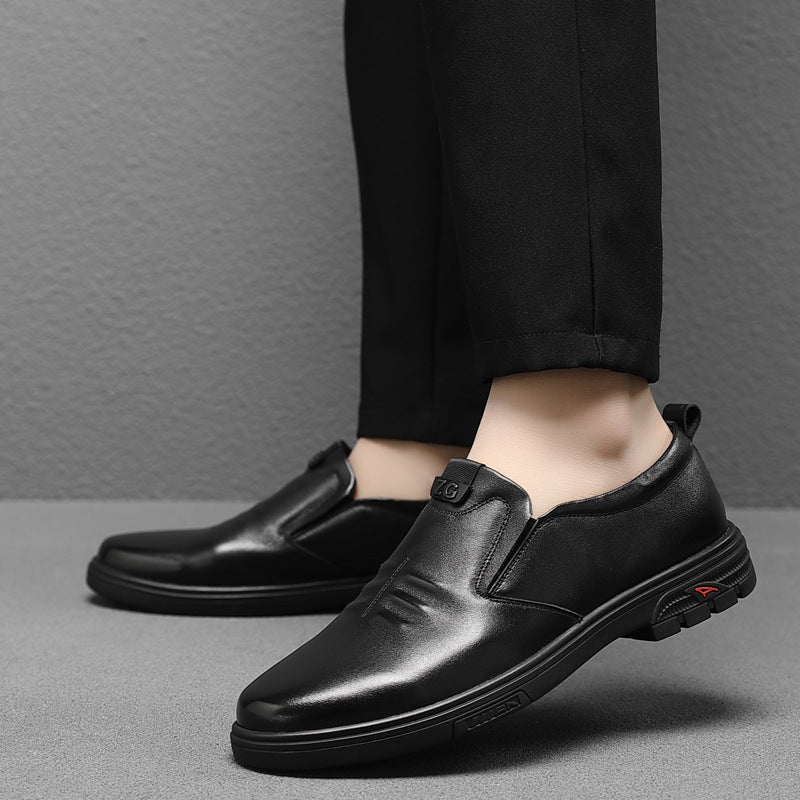 Men's Layer Cowhide Trendy British Business Fashion Casual Shoes