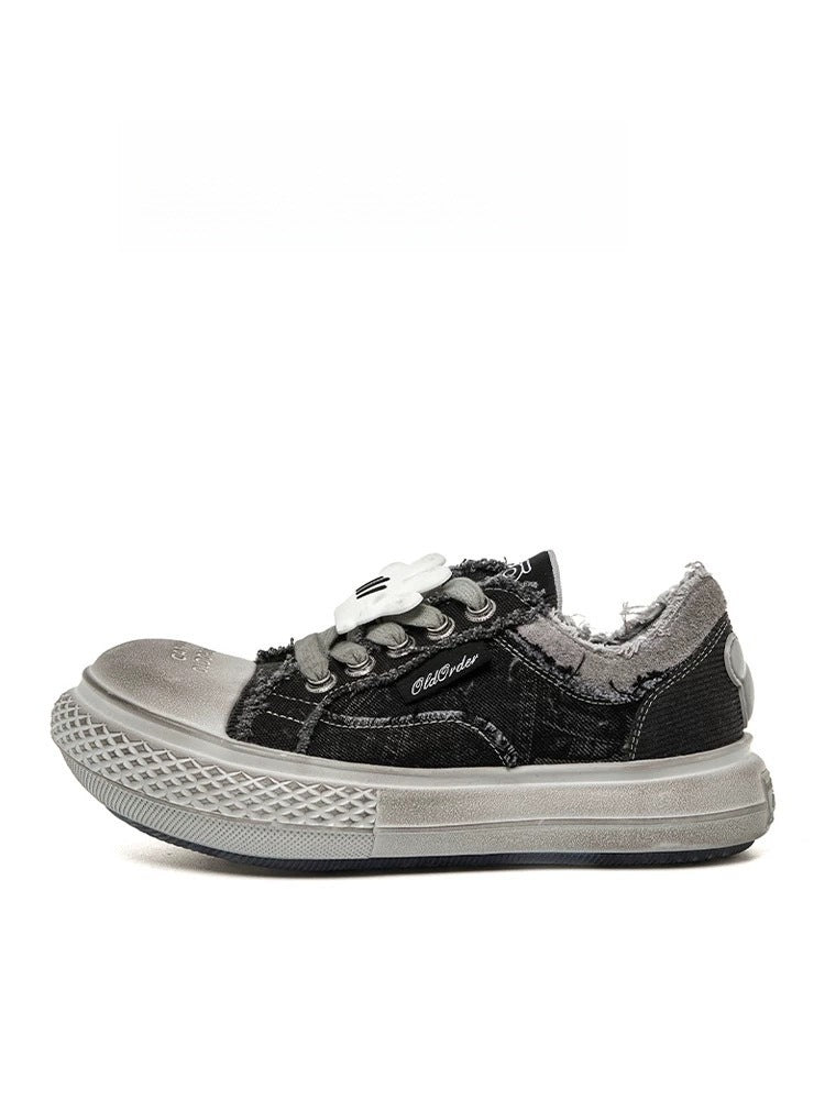 Mickey Big Head Hu Di Color Platform Canvas Shoes