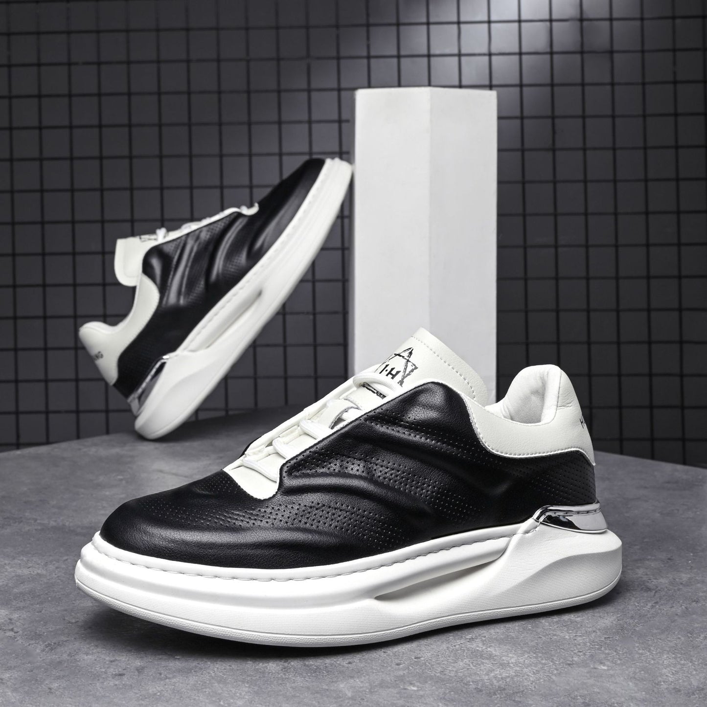 Men's White Springtide Flow Platform Mcqueen Men's Board Shoes