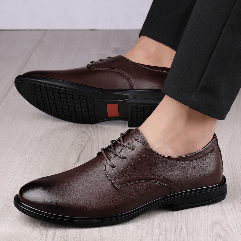 Men's First Layer Cowhide Formal Four Simple Men's Business Leather Shoes