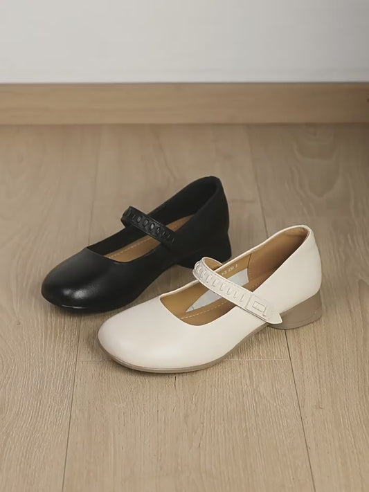 Women's Cowhide Mary Jane Retro Super Beautiful Shallow Mouth Women's Shoes