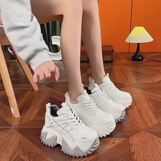 Women's Platform Dad Spring Fashionable Small Height Increasing Women's Sports Shoes