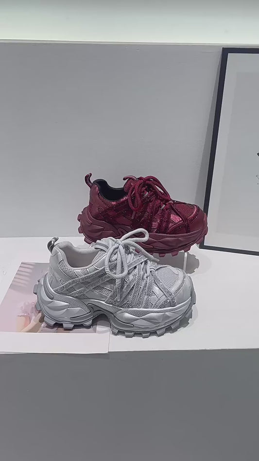 Women's Goods Full Diamond Platform Dad Spring Versatile Women's Sports Shoes