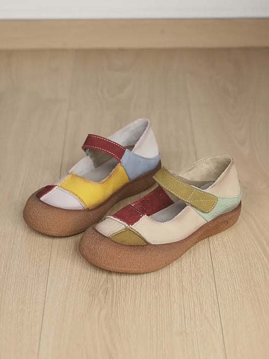 Women's Niche Color Matching Mary Jane Spring Flat Soft Bottom Women's Casual Shoes
