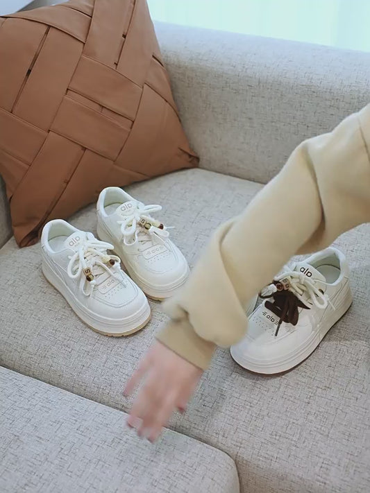 Women's Large Size One Platform White Skate Men's Shoes