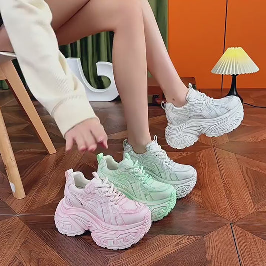 Women's Dad Spring Fashionable Retro Height Increasing Women's Shoes