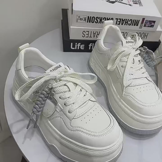 Women's Thick-soled White Spring Soft Bottom Wild Women's Sports Shoes