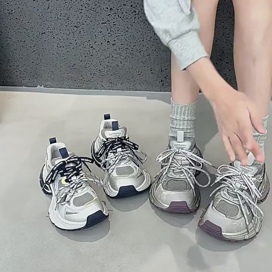 Women's Goods Mesh Breathable Lace Up Tassel Sneakers