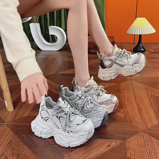 Women's Platform Dad Spring Fashion Mesh Lightweight Women's Sports Shoes