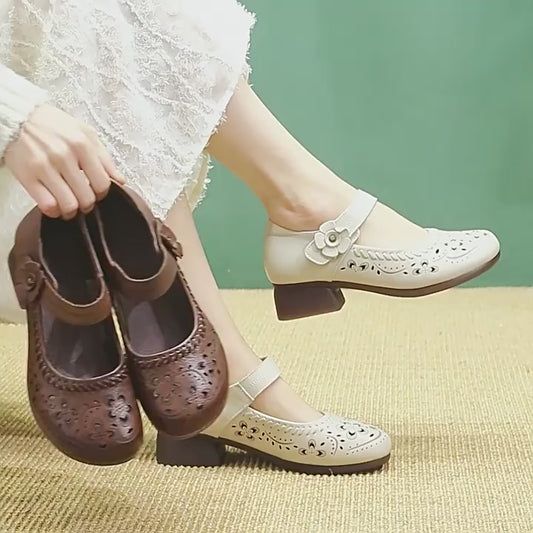 Women's Elegant Small Hollow Breathable First Layer Heels