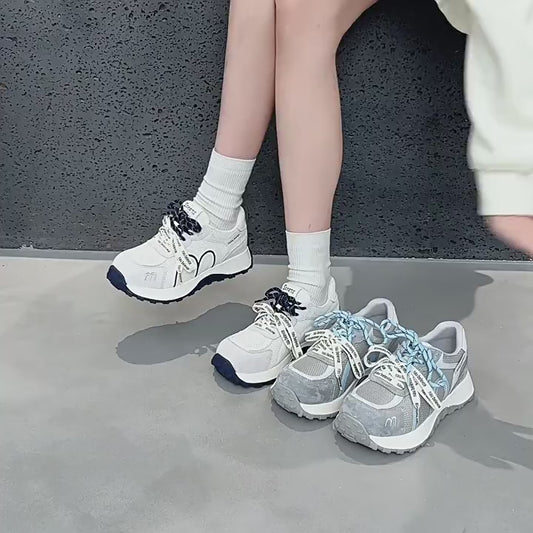 Women's Bottom Heightened Daddy Spring Fashion Breathable Sneakers