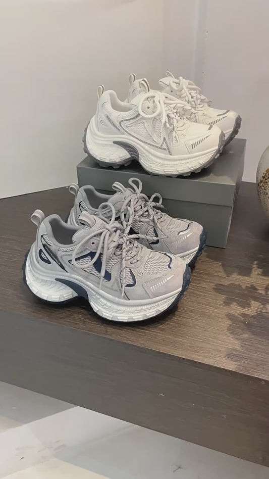 Women's Spring Thick Bottom Dad Breathable Mesh Sneakers